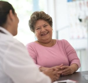 Patient speaking with a medical provider about diabetes management and blood sugar control